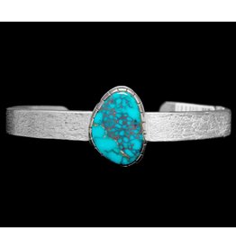 3/8" Tufa Casted Silver and Turquoise Bracelet