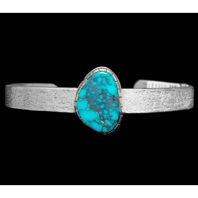 3/8" Tufa Casted Silver and Turquoise Bracelet