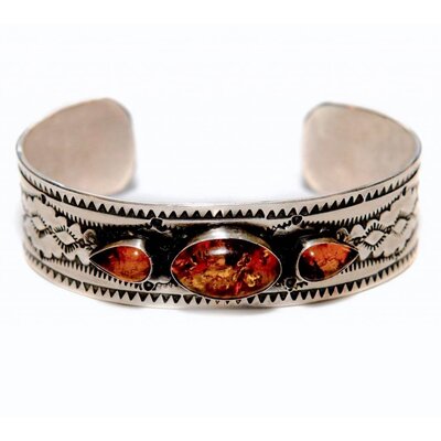 Silver and Amber Bracelet