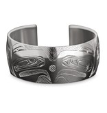 1" Silver Haida Eagle Bracelet by Andrew Williams