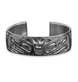 SOLD  Silver Tsimshian Double Wolf Bracelet