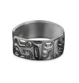 SOLD  Silver Tsimshian Double Wolf Bracelet