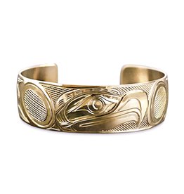SOLD  Gold Eagle Bracelet 3/4" WideTapered