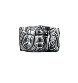Silver Repousse Sea Otter with Salmon Ring