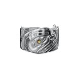 Silver Kwak'waka'wakw Repousse Orca Ring - size 7 1/2