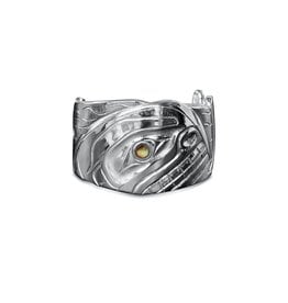 CUSTOM ORDER  Silver Repousse Orca Ring