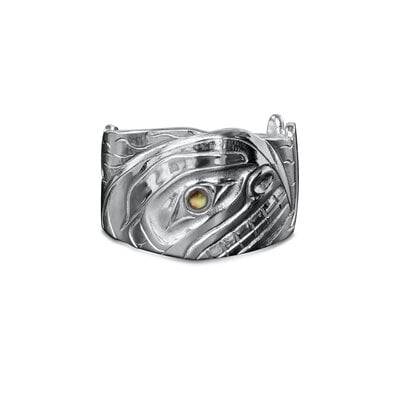 CUSTOM ORDER  Silver Repousse Orca Ring