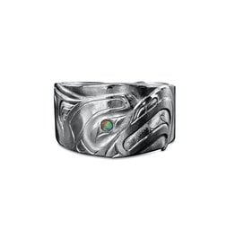 Silver Repousse Thunderbird Ring