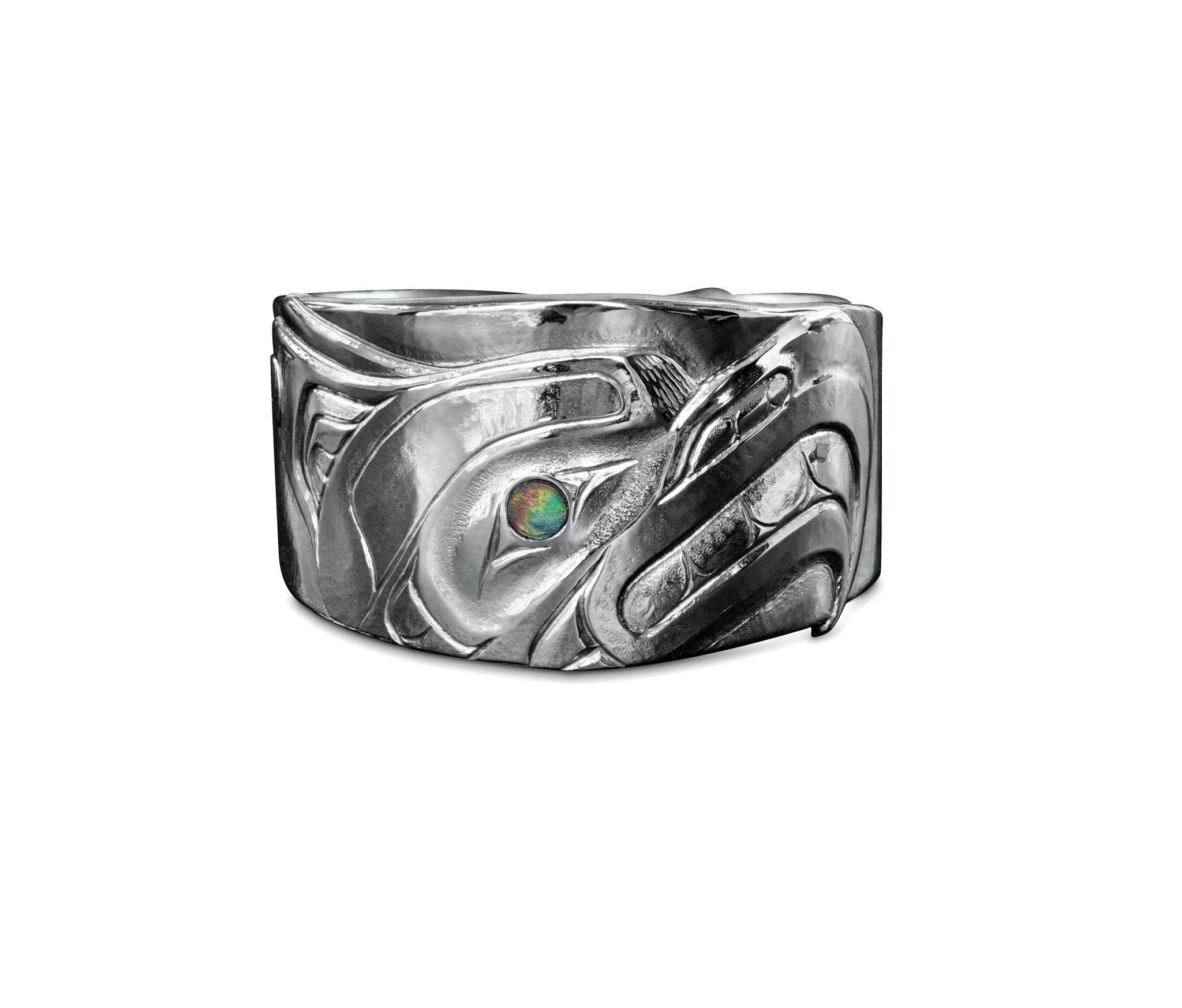 Silver Kwak'waka'wakw Repousse Thunderbird Ring