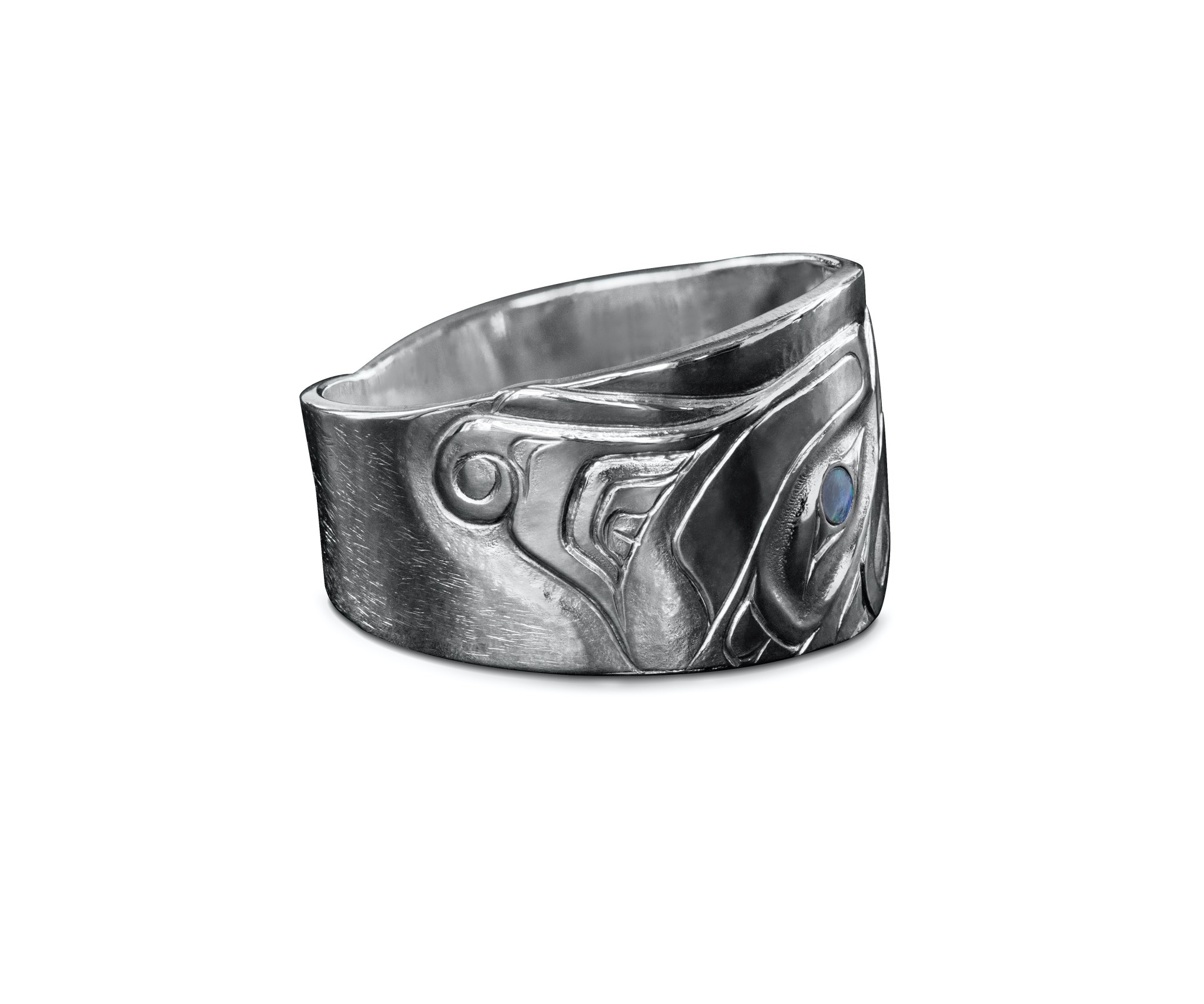 Silver Kwak'waka'wakw Repousse Thunderbird Ring