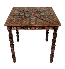 CUSTOM ORDER  Sun Table with Totem Pole Legs