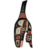 SOLD  Indigenous Art Breaching Orca Cedar Panel