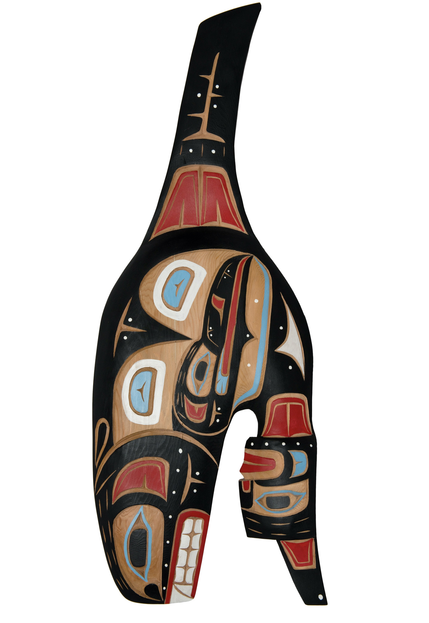 SOLD  Indigenous Art Breaching Orca Cedar Panel