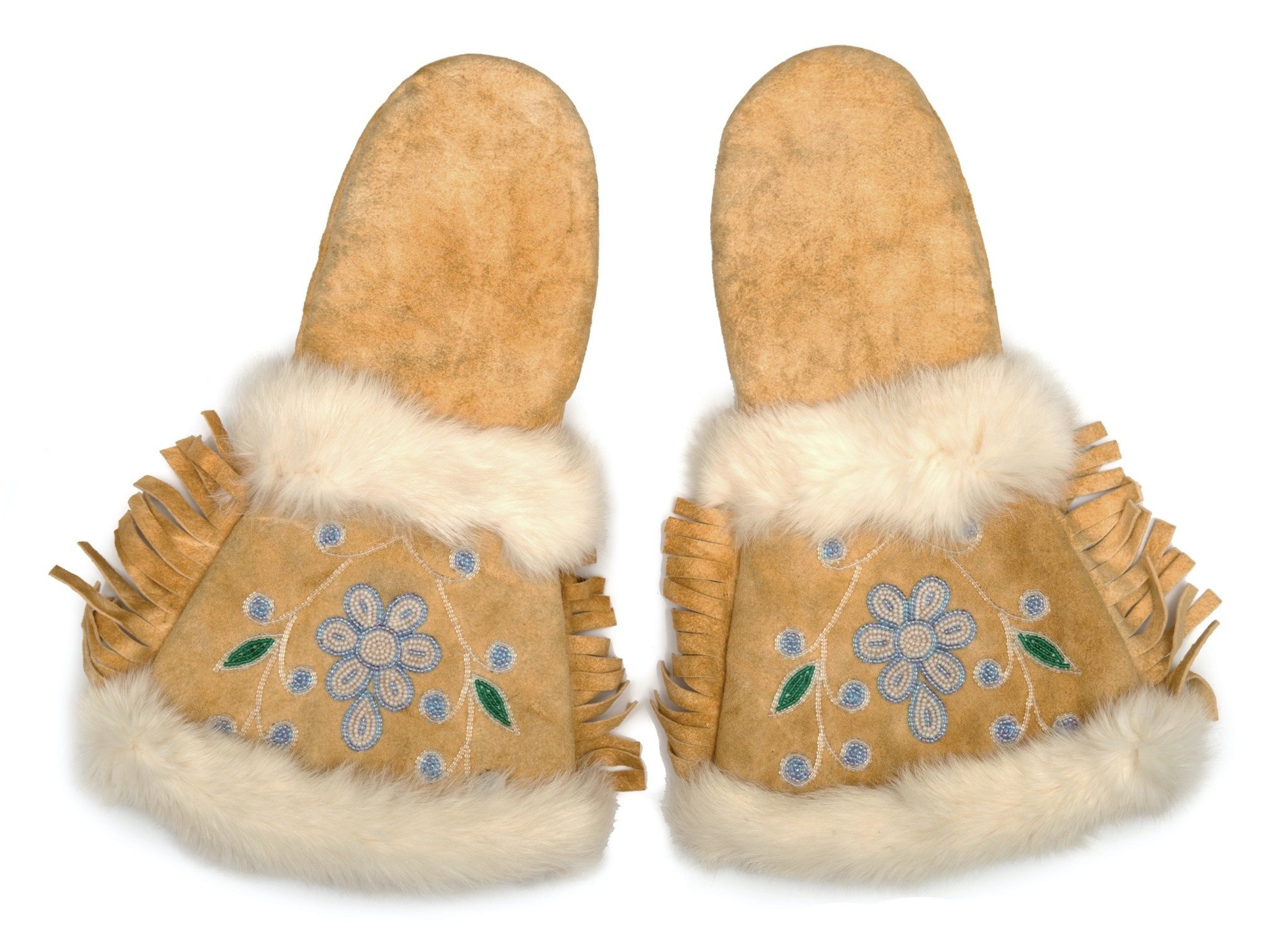 Homemade Beaded Moosehide Gauntlets