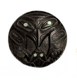 CUSTOM ORDER  Haida Argillite Raven and Frog Pendant
