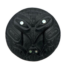 CUSTOM ORDER  Haida Argillite Raven and Frog Pendant