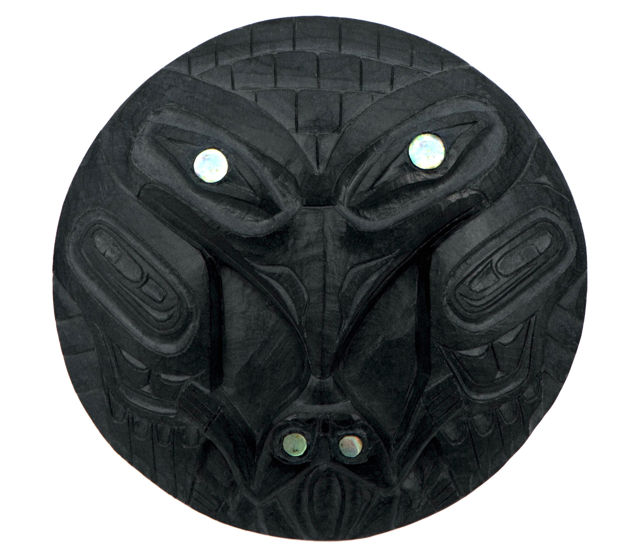 CUSTOM ORDER  Haida Argillite Raven and Frog Pendant
