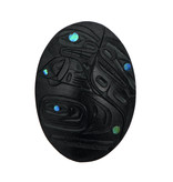 SOLD  Haida Argillite Oval Orca Pendant