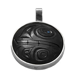 CUSTOM ORDER  Haida Argillite Orca Bear Pendant