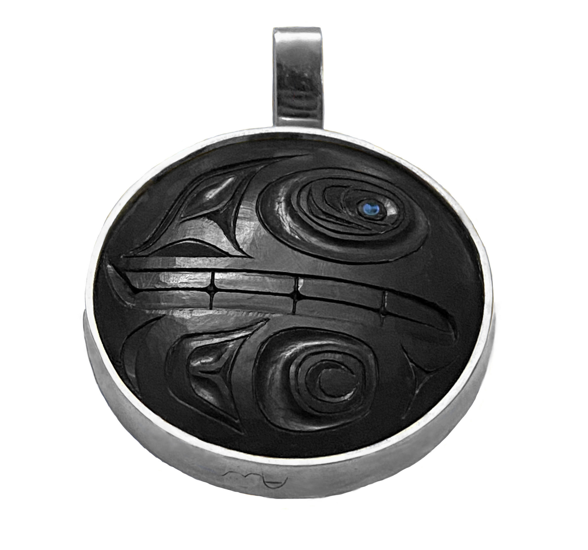 CUSTOM ORDER Haida Argillite Orca Bear Pendant