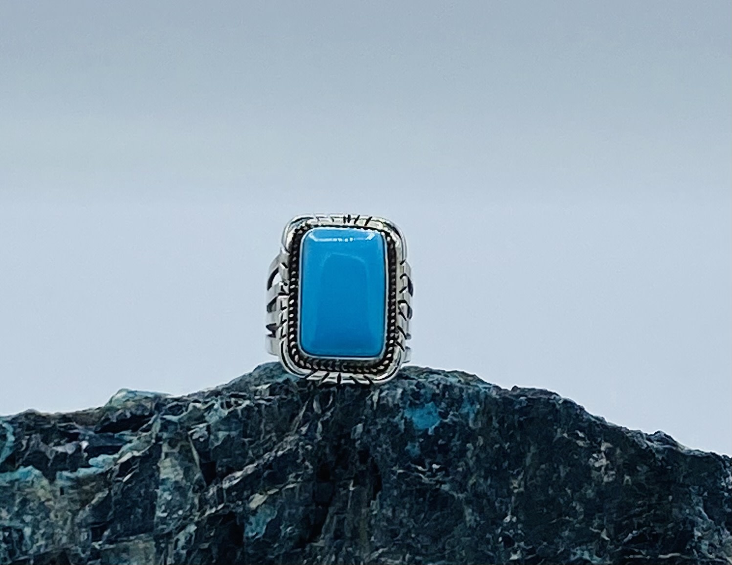 Sleeping Beauty Turquoise Ring (Navajo)