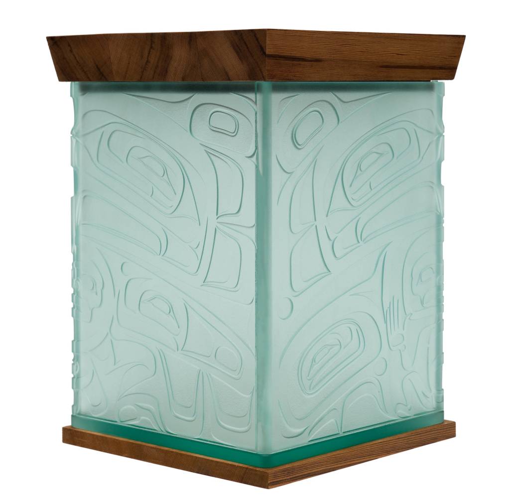 SOLD  Eagle Bentbox in Glass by Alano Edzerza (Tahltan).