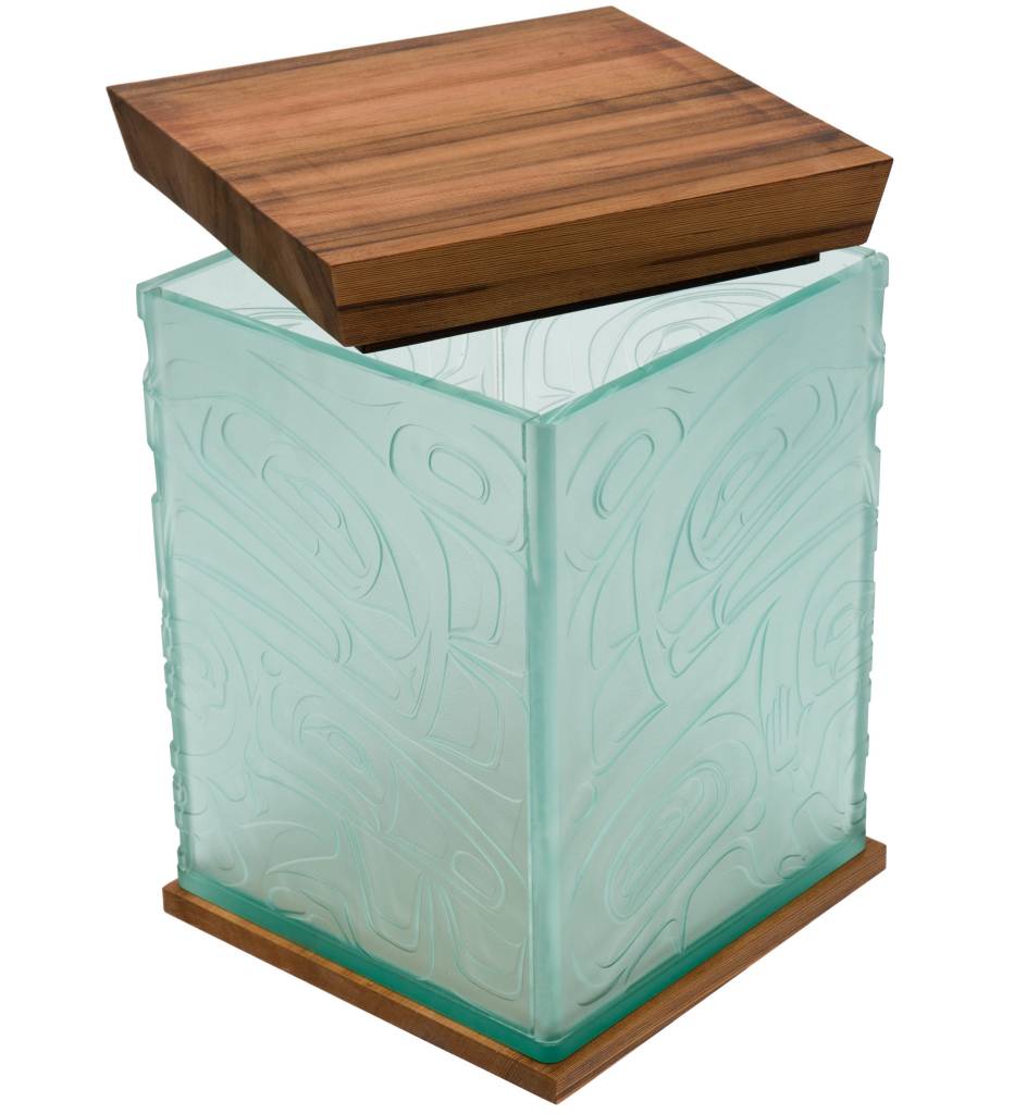 SOLD  Eagle Bentbox in Glass by Alano Edzerza (Tahltan).