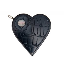 SOLD  Haida Argillite Eagle Heart Pendant