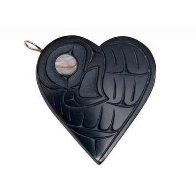 SOLD  Haida Argillite Eagle Heart Pendant