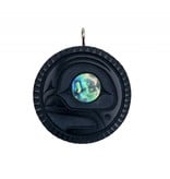 Argillite Moon pendant by Calvin Bell (Haida).