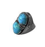 Vintage 2 Stone Turquoise Man's Ring