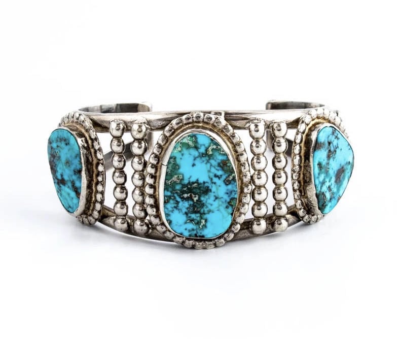 Vintage Three Stone Turquoise Bracelet