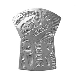 SOLD  Silver Tsimshian Wolf Shield Pin/Pendant