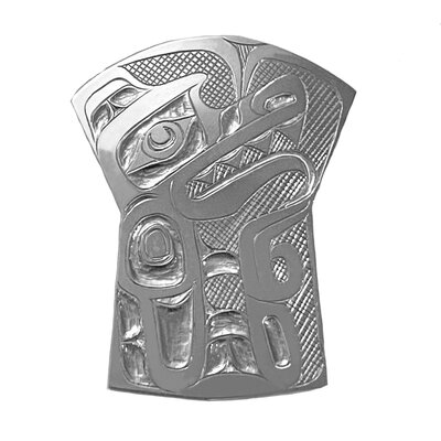 SOLD  Silver Tsimshian Wolf Shield Pin/Pendant