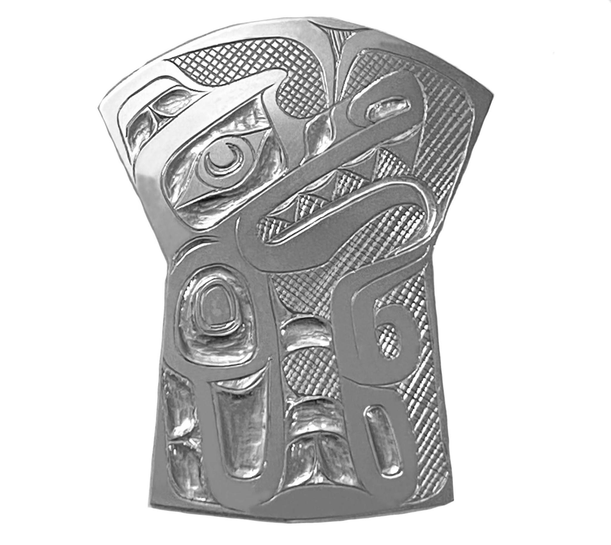 SOLD  Silver Tsimshian Wolf Shield Pin/Pendant