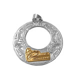 Silver with Gold Wolf Pendant