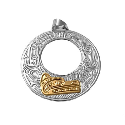 CUSTOM ORDER  Richie Baker Round Wolf Pendant