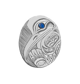 CUSTOM ORDER  Haida Raven Pendant with Abalone Eye