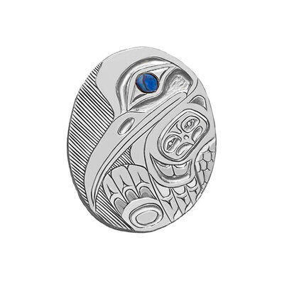 CUSTOM ORDER  Haida Raven Pendant with Abalone Eye