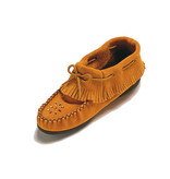 Ladies  Fringed Suede Moccasin with Sole