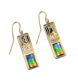 Richie Baker Gold and Ammolite Raven Earrings