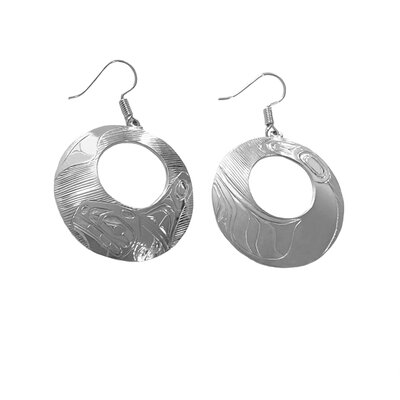 SOLD  Oval Haida Orca Earrings