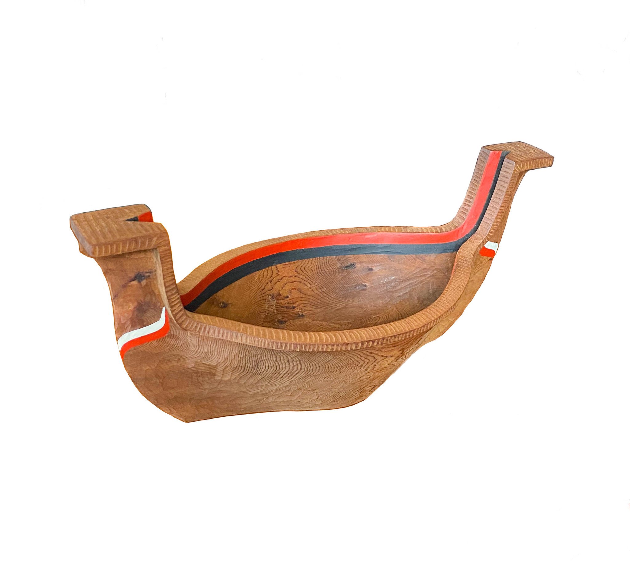 Carved Canoe Bowl  (Coast Salish)