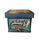 CUSTOM ORDER  Bentwood Box -  Wolf, Raven, and Sun