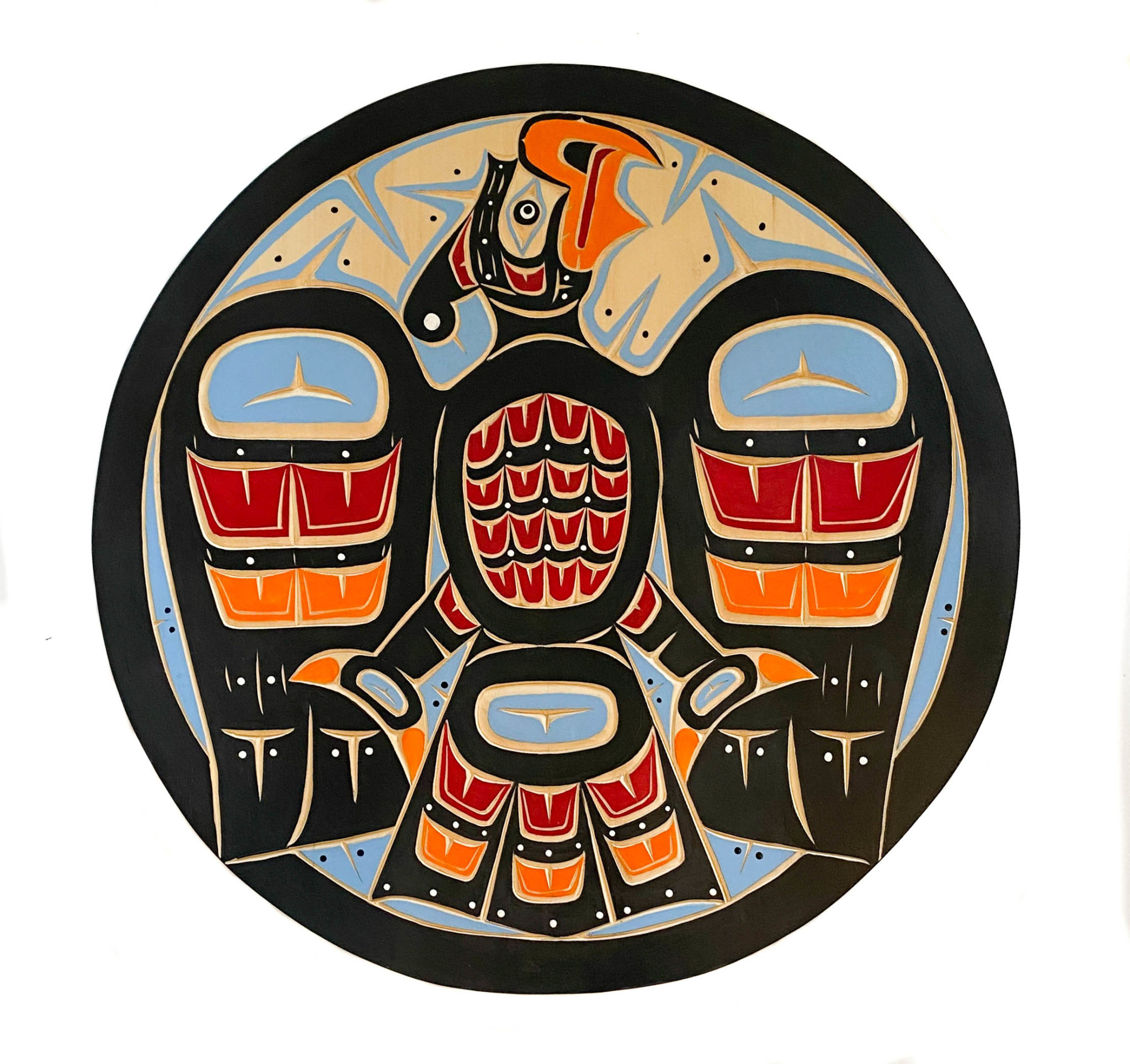 SOLD  Native American Art  Round Thunderbird Panel