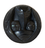 CUSTOM ORDER  Haida Argillite Pendant ‘Raven and the First Men’