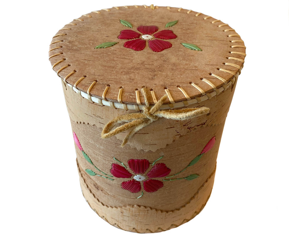 Medium Round Birchbark Basket - 7" x 7.5"