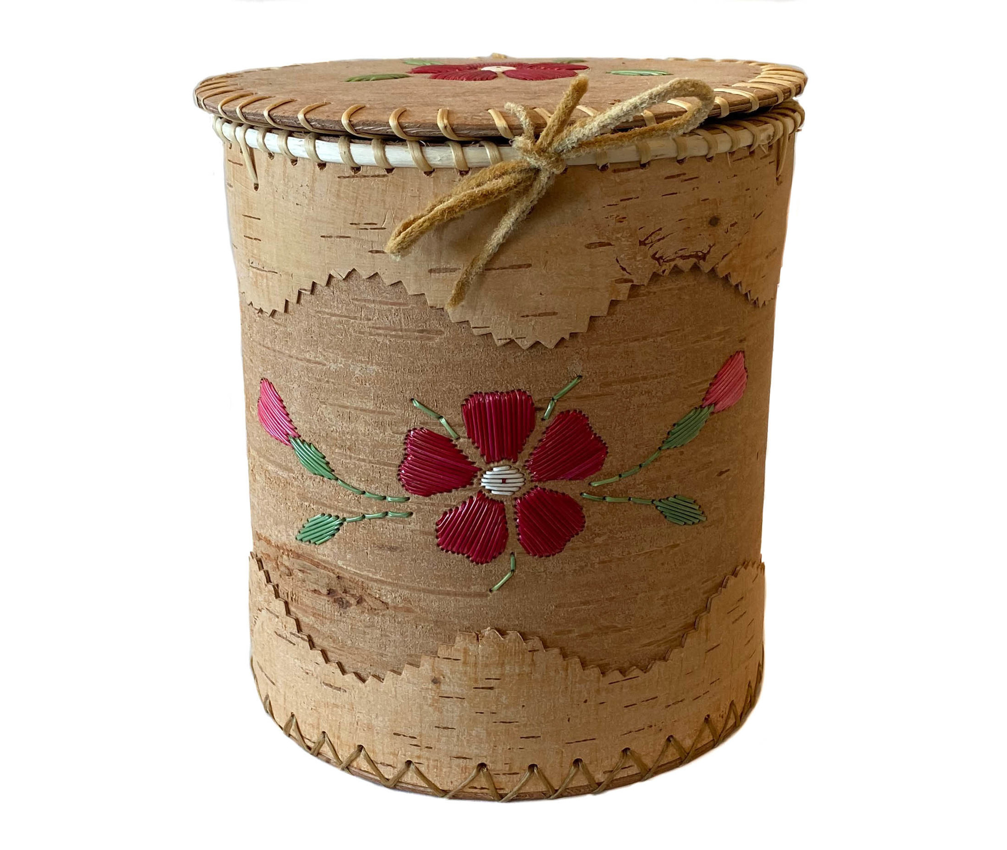 Medium Round Birchbark Basket - 7" x 7.5"