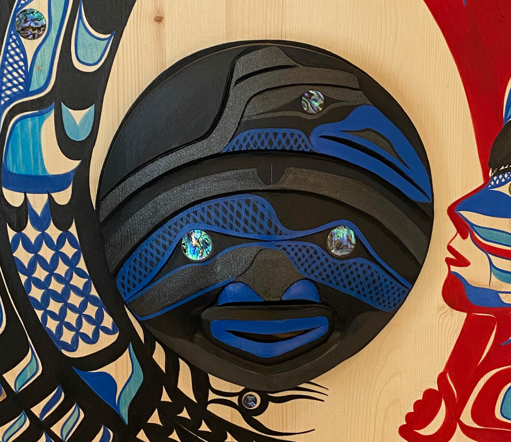 22" Nu-Chah-Nulth Raven Moon Mask