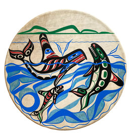 SOLD  Nuu-Chah-Nulth Orca Family  Painted Drum